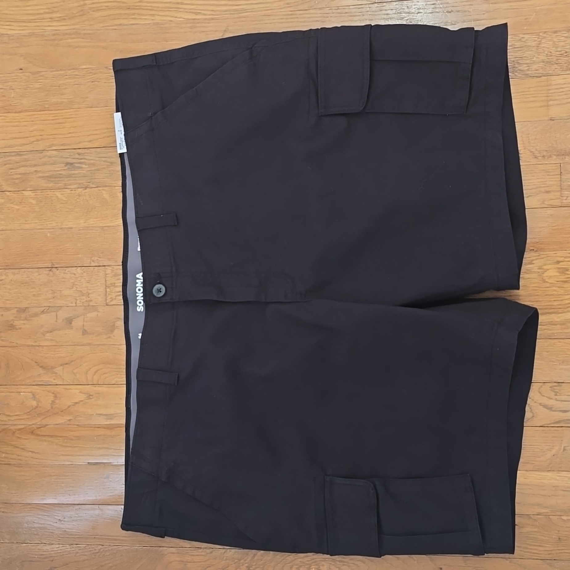 Somoma Brand Mens Big And Tall Black Cargo Shorts Size 54